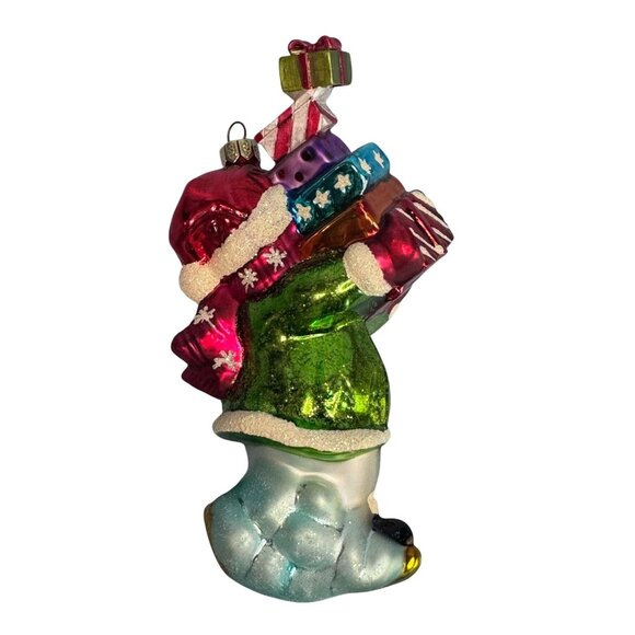 Summit Blown Glass Christmas Ornament Snowman Multicolor Handcrafted 4.5 Inches - Picture 4 of 5